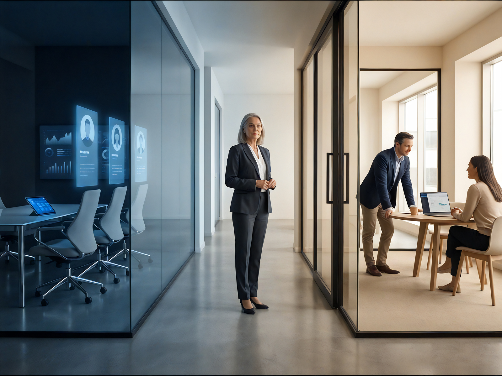 A choice between automated AI hiring and a human-led interview supported by AI